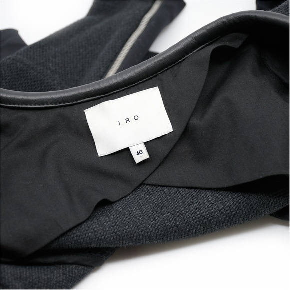 IRO Clever Dark Grey Knitted Jacket with Lambskin Trim - Picture 3 of 15